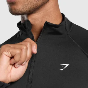 Online Gymshark Performance 1/4 Zip Black