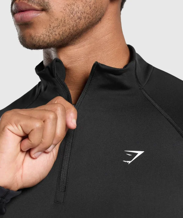 Online Gymshark Performance 1/4 Zip Black