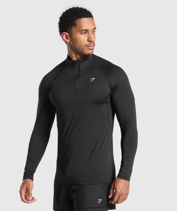 Online Gymshark Performance 1/4 Zip Black