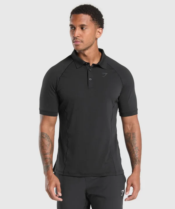 Outlet Gymshark Performance Polo Shirt Black