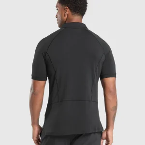 Outlet Gymshark Performance Polo Shirt Black