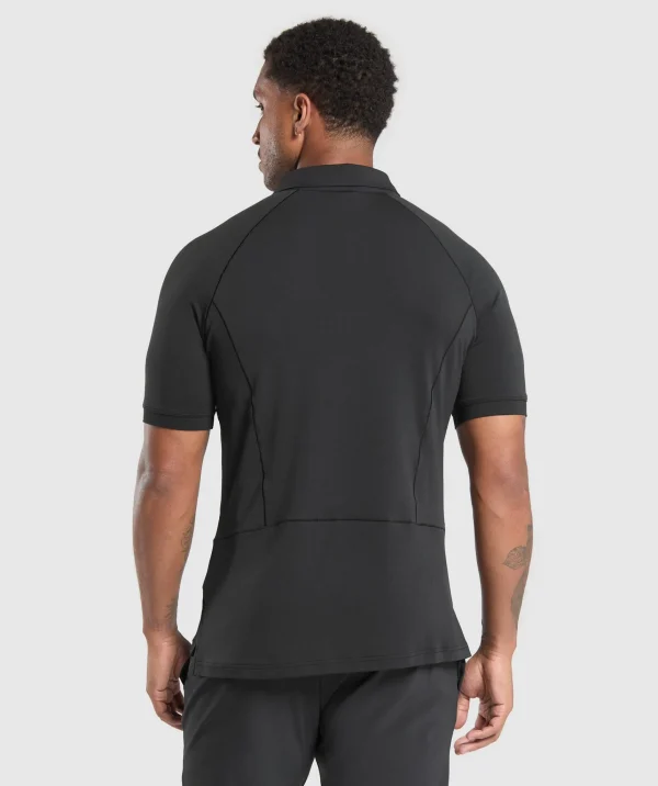 Outlet Gymshark Performance Polo Shirt Black