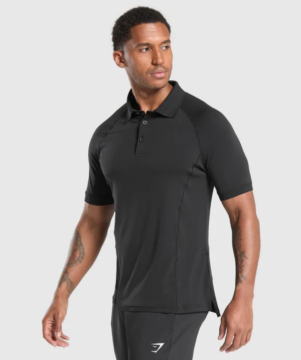 Outlet Gymshark Performance Polo Shirt Black