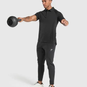 Outlet Gymshark Performance Polo Shirt Black