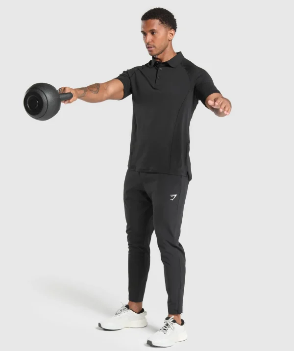 Outlet Gymshark Performance Polo Shirt Black