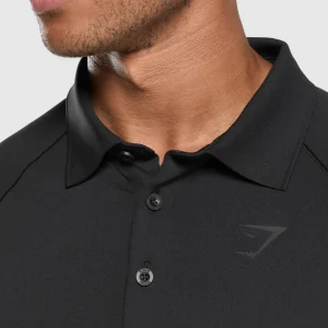 Outlet Gymshark Performance Polo Shirt Black