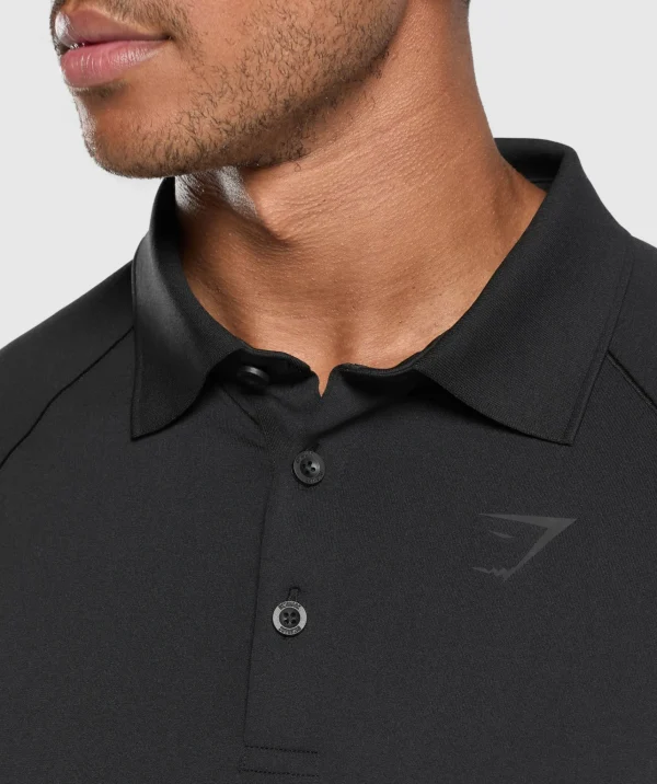 Outlet Gymshark Performance Polo Shirt Black