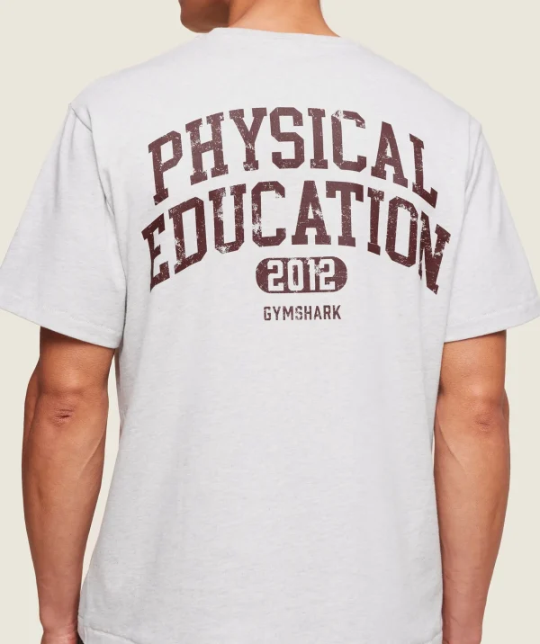 Online Gymshark Phys Ed T-Shirt LightGreyMarl