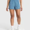 Fashion Gymshark Pintuck Shorts FadedBlue