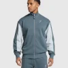 Sale Gymshark Pique Track Jacket TitaniumBlue/FreshBlue