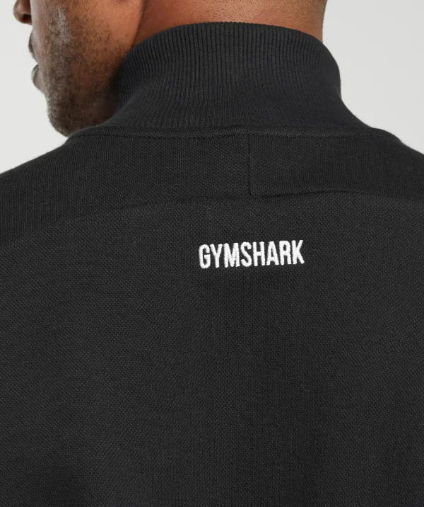 New Gymshark Pique Track Jacket Black/OnyxGrey