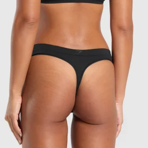 Discount Gymshark 3pk Thong Black