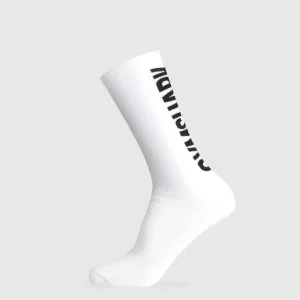 Discount Gymshark Plush Wordmark Crew Sock White