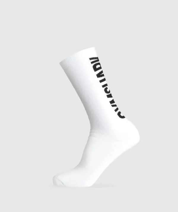 Discount Gymshark Plush Wordmark Crew Sock White