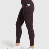 Outlet Gymshark Pocket Leggings PlumBrown