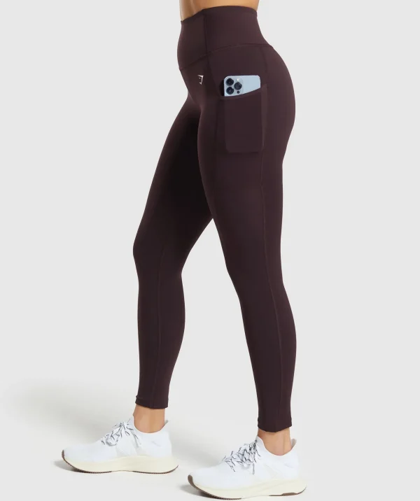 Outlet Gymshark Pocket Leggings PlumBrown