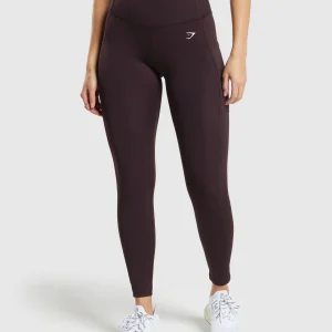 Outlet Gymshark Pocket Leggings PlumBrown