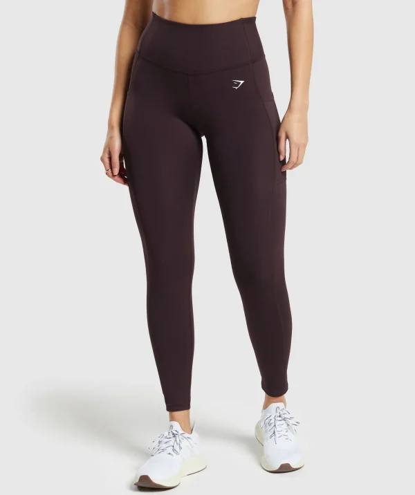 Outlet Gymshark Pocket Leggings PlumBrown