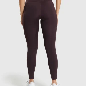 Outlet Gymshark Pocket Leggings PlumBrown