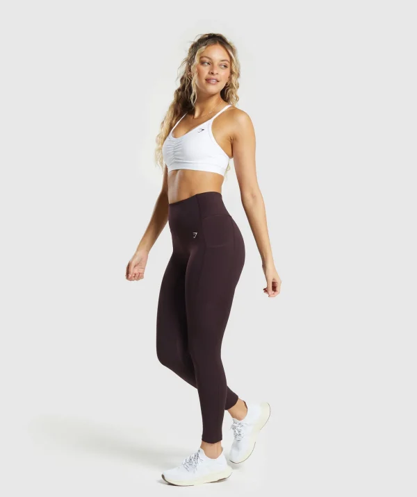 Outlet Gymshark Pocket Leggings PlumBrown