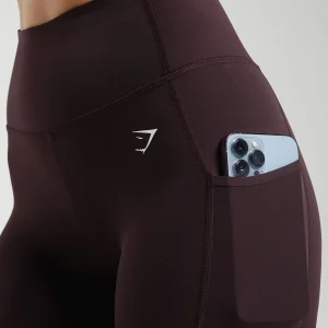 Outlet Gymshark Pocket Leggings PlumBrown