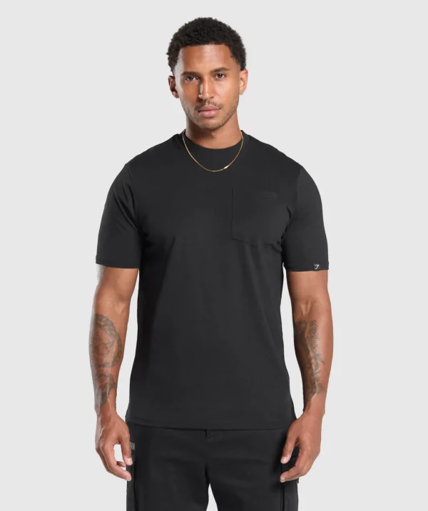 Fashion Gymshark Pocket T-Shirt Black