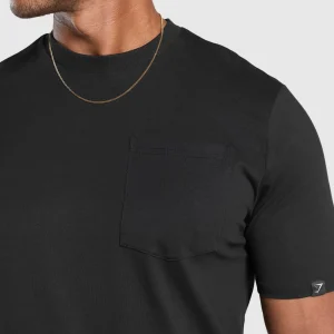 Fashion Gymshark Pocket T-Shirt Black