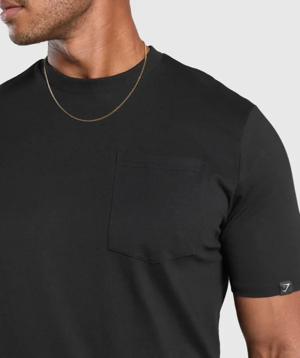 Fashion Gymshark Pocket T-Shirt Black