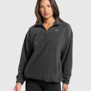 Outlet Gymshark Polar Fleece 1/2 Zip AsphaltGrey