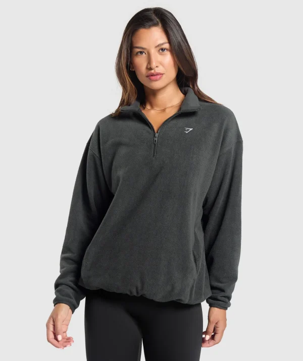 Outlet Gymshark Polar Fleece 1/2 Zip AsphaltGrey