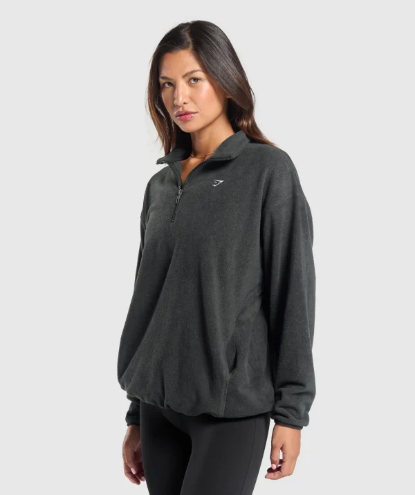 Outlet Gymshark Polar Fleece 1/2 Zip AsphaltGrey