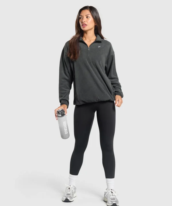 Outlet Gymshark Polar Fleece 1/2 Zip AsphaltGrey