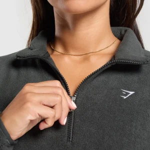 Outlet Gymshark Polar Fleece 1/2 Zip AsphaltGrey