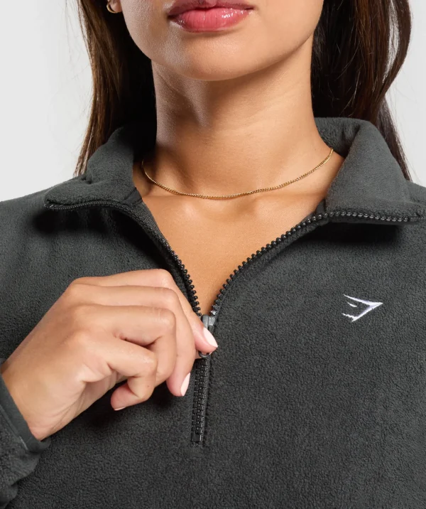 Outlet Gymshark Polar Fleece 1/2 Zip AsphaltGrey