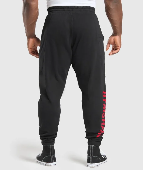 Fashion Gymshark Power Joggers Black/ConditioningRed