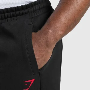 Fashion Gymshark Power Joggers Black/ConditioningRed