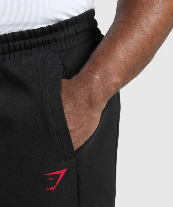 Fashion Gymshark Power Joggers Black/ConditioningRed