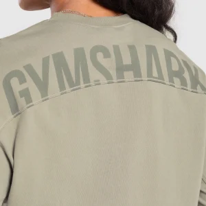 New Gymshark Power Oversized Long Sleeve Top LinenBrown