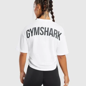 Clearance Gymshark Power Oversized T-Shirt White