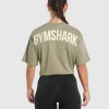 Online Gymshark Power Oversized T-Shirt LinenBrown