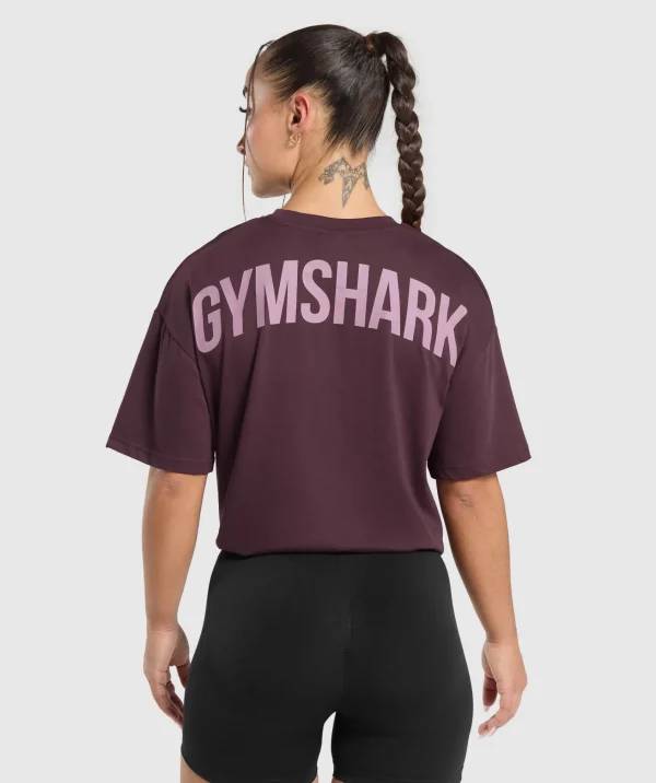 Hot Gymshark Power Oversized T-Shirt DepthPurple