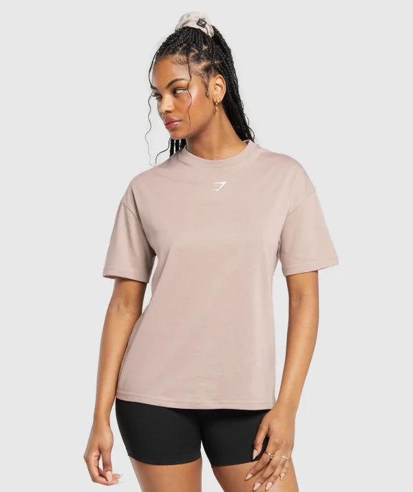 Sale Gymshark Power Oversized T-Shirt StonePink