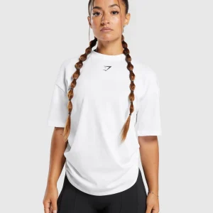 Clearance Gymshark Power Oversized T-Shirt White