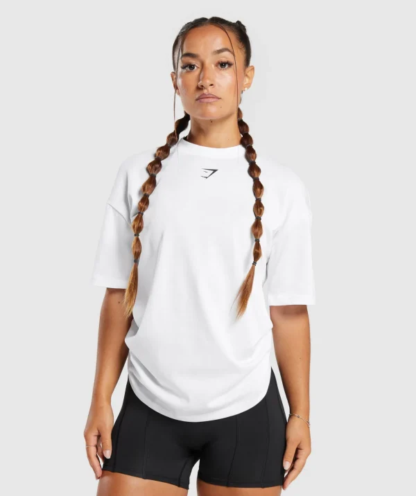 Clearance Gymshark Power Oversized T-Shirt White