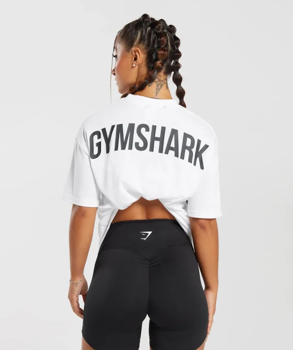 Clearance Gymshark Power Oversized T-Shirt White