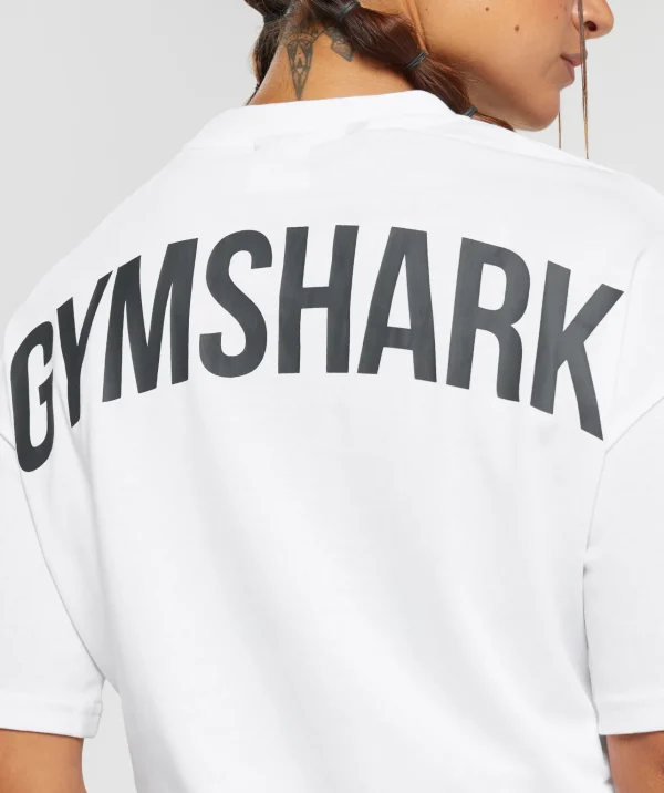 Clearance Gymshark Power Oversized T-Shirt White