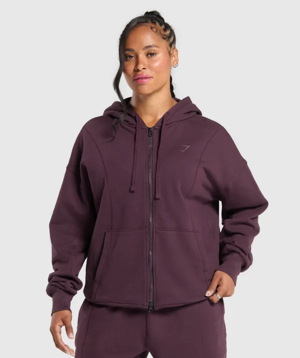 New Gymshark Power Oversized Zip Hoodie DepthPurple