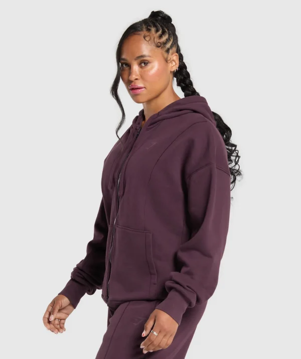 New Gymshark Power Oversized Zip Hoodie DepthPurple