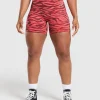 Fashion Gymshark Power Tight Shorts VarsityPinkPrint