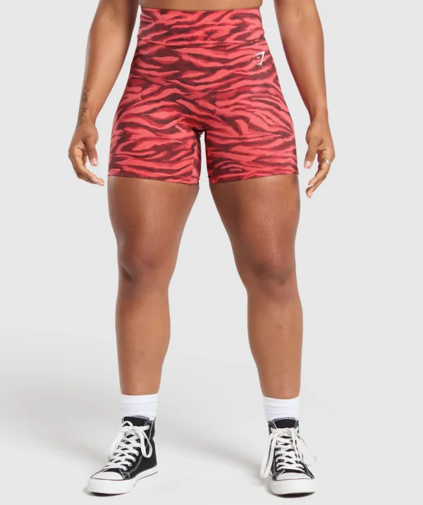 Fashion Gymshark Power Tight Shorts VarsityPinkPrint